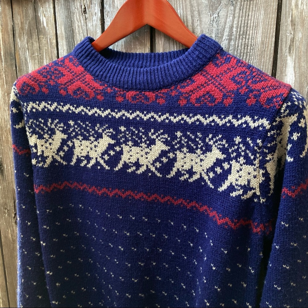 Filene’s Vintage Reindeer Sweater XS